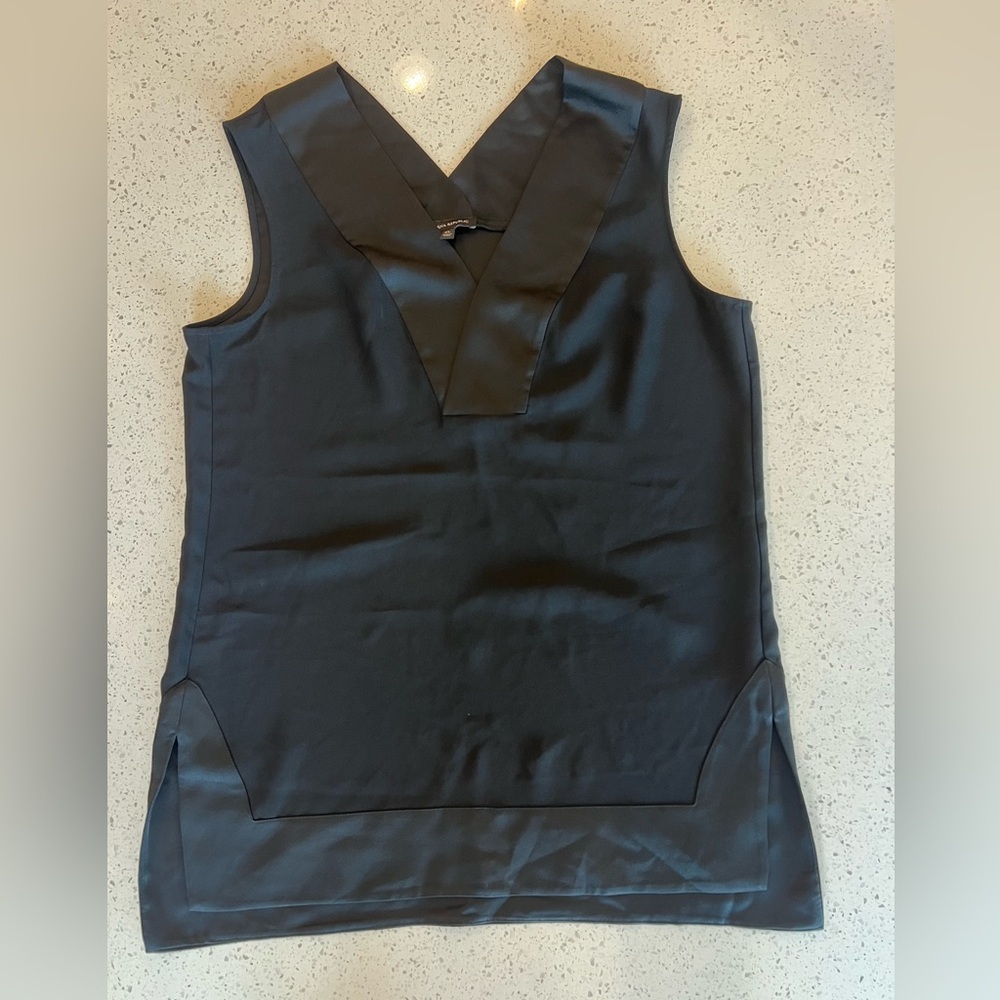 Banana Republic Long Tunic Style Black Satin Top - XL